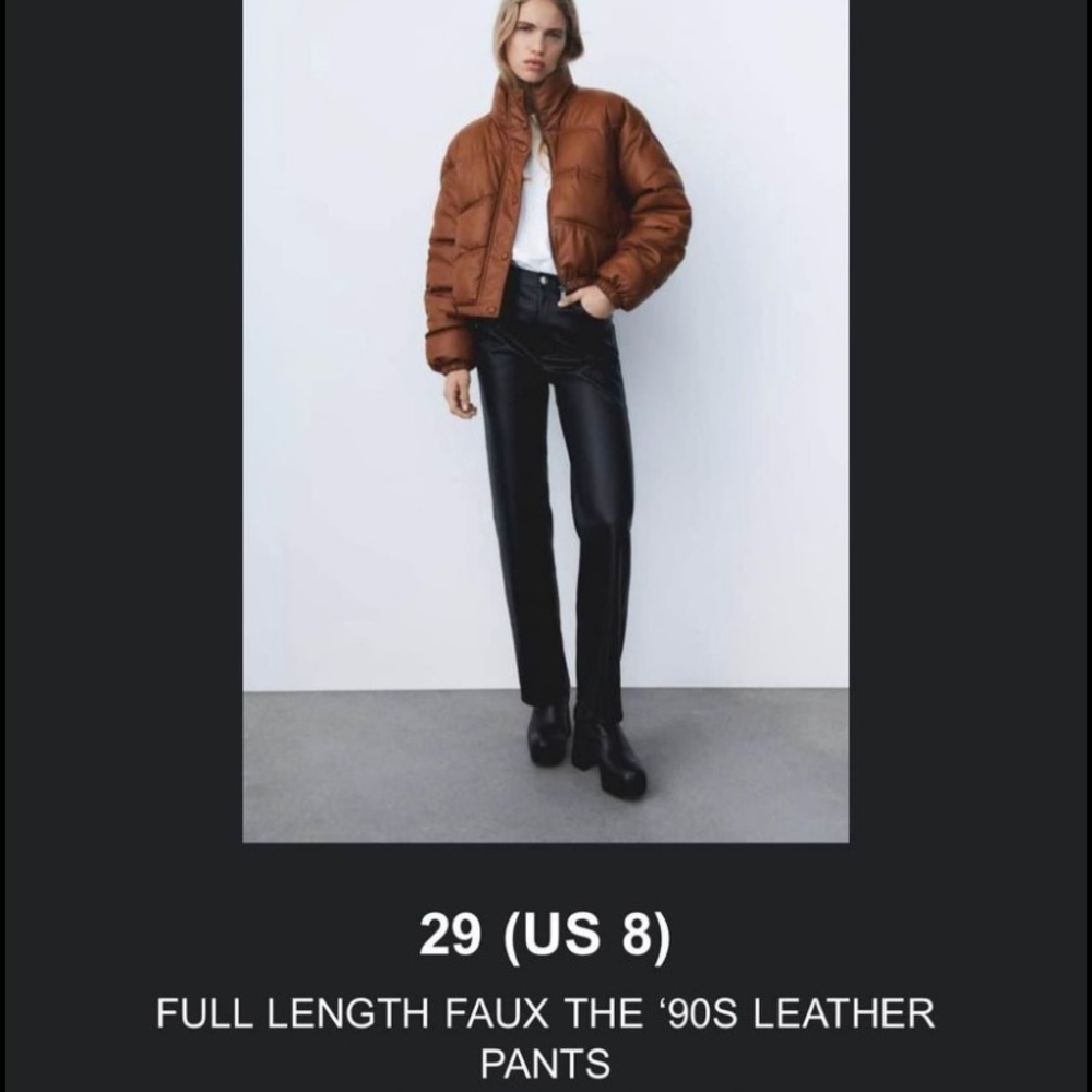 Zara Leather Pants NWT